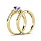 4 - Freya 6.50 mm Tanzanite and Diamond Butterfly Bridal Set Ring 