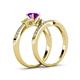 4 - Freya 6.50 mm Amethyst and Diamond Butterfly Bridal Set Ring 