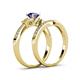 4 - Freya 6.50 mm Iolite and Diamond Butterfly Bridal Set Ring 