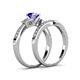 4 - Freya 6.50 mm Tanzanite and Diamond Butterfly Bridal Set Ring 