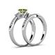 4 - Freya 6.50 mm Peridot and Diamond Butterfly Bridal Set Ring 