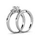 4 - Freya 6.50 mm Lab Grown Diamond and Natural Diamond Butterfly Bridal Set Ring 