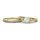 1 - Freya 6.00 mm Opal and Diamond Butterfly Bridal Set Ring 