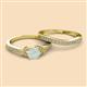 2 - Freya 6.00 mm Opal and Diamond Butterfly Bridal Set Ring 