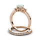 3 - Freya 6.00 mm Opal and Diamond Butterfly Bridal Set Ring 