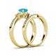 4 - Freya 6.00 mm Turquoise and Diamond Butterfly Bridal Set Ring 
