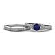 1 - Freya 5.80 mm Blue Sapphire and Diamond Butterfly Bridal Set Ring 