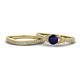 1 - Freya 5.80 mm Blue Sapphire and Diamond Butterfly Bridal Set Ring 