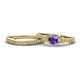 1 - Freya 5.80 mm Iolite and Diamond Butterfly Bridal Set Ring 