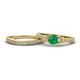 1 - Freya 5.80 mm Emerald and Diamond Butterfly Bridal Set Ring 