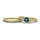 1 - Freya 5.80 mm Blue and White Diamond Butterfly Bridal Set Ring 