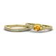 1 - Freya 5.80 mm Citrine and Diamond Butterfly Bridal Set Ring 