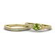 1 - Freya 5.80 mm Peridot and Diamond Butterfly Bridal Set Ring 