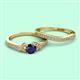 2 - Freya 5.80 mm Blue Sapphire and Diamond Butterfly Bridal Set Ring 