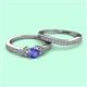 2 - Freya 5.80 mm Tanzanite and Diamond Butterfly Bridal Set Ring 