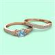 2 - Freya 5.80 mm Aquamarine and Diamond Butterfly Bridal Set Ring 