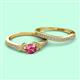2 - Freya 5.80 mm Pink Tourmaline and Diamond Butterfly Bridal Set Ring 