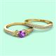 2 - Freya 5.80 mm Amethyst and Diamond Butterfly Bridal Set Ring 