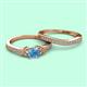 2 - Freya 5.80 mm Blue Topaz and Diamond Butterfly Bridal Set Ring 