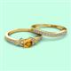 2 - Freya 5.80 mm Citrine and Diamond Butterfly Bridal Set Ring 