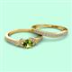 2 - Freya 5.80 mm Peridot and Diamond Butterfly Bridal Set Ring 