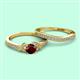 2 - Freya 5.80 mm Red Garnet and Diamond Butterfly Bridal Set Ring 