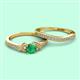 2 - Freya 5.80 mm Emerald and Diamond Butterfly Bridal Set Ring 