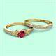 2 - Freya 5.80 mm Ruby and Diamond Butterfly Bridal Set Ring 