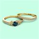 2 - Freya 5.80 mm London Blue Topaz and Diamond Butterfly Bridal Set Ring 