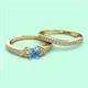 2 - Freya 5.80 mm Blue Topaz and Diamond Butterfly Bridal Set Ring 