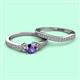 2 - Freya 5.80 mm Iolite and Diamond Butterfly Bridal Set Ring 