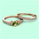 2 - Freya 5.80 mm Peridot and Diamond Butterfly Bridal Set Ring 