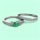 2 - Freya 5.80 mm Emerald and Diamond Butterfly Bridal Set Ring 