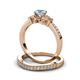 3 - Freya 5.80 mm Aquamarine and Diamond Butterfly Bridal Set Ring 