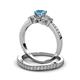 3 - Freya 5.80 mm Blue Topaz and Diamond Butterfly Bridal Set Ring 