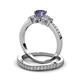 3 - Freya 5.80 mm Iolite and Diamond Butterfly Bridal Set Ring 