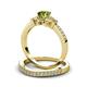 3 - Freya 5.80 mm Peridot and Diamond Butterfly Bridal Set Ring 