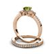 3 - Freya 5.80 mm Peridot and Diamond Butterfly Bridal Set Ring 