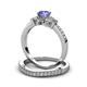 3 - Freya 5.80 mm Tanzanite and Diamond Butterfly Bridal Set Ring 