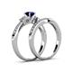 4 - Freya 5.80 mm Blue Sapphire and Diamond Butterfly Bridal Set Ring 