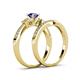 4 - Freya 5.80 mm Iolite and Diamond Butterfly Bridal Set Ring 