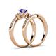 4 - Freya 5.80 mm Tanzanite and Diamond Butterfly Bridal Set Ring 