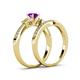 4 - Freya 5.80 mm Amethyst and Diamond Butterfly Bridal Set Ring 