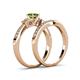 4 - Freya 5.80 mm Peridot and Diamond Butterfly Bridal Set Ring 