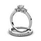 3 - Freya 5.80 mm Lab Grown Diamond and Natural Diamond Butterfly Bridal Set Ring 