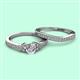 2 - Freya 5.80 mm Lab Grown Diamond and Natural Diamond Butterfly Bridal Set Ring 