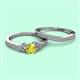 2 - Freya 5.80 mm Yellow and White Diamond Butterfly Bridal Set Ring 