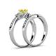 4 - Freya 5.80 mm Yellow and White Diamond Butterfly Bridal Set Ring 