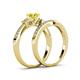 4 - Freya 5.80 mm Yellow and White Diamond Butterfly Bridal Set Ring 