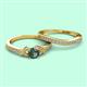 2 - Freya 5.80 mm Diamond and Lab Created Alexandrite Butterfly Bridal Set Ring 